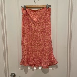 Floral knee length skirt